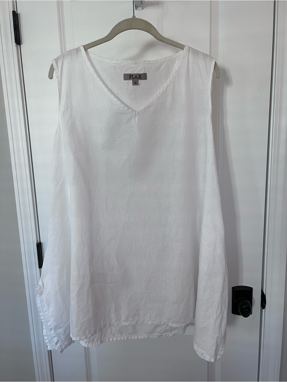 Flax White Sleeveless Linen Top Size Medium